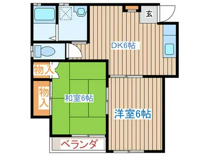 Kハイツ(2DK/1階)の間取り写真