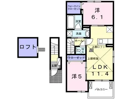 名鉄小牧線 小牧原駅 徒歩30分 2階建 築6年(2LDK/2階)の間取り写真