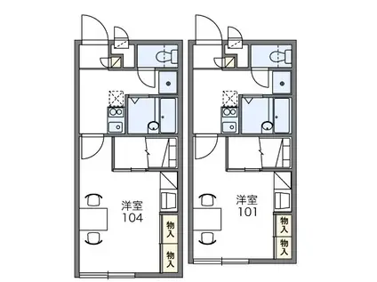 レオパレスリベェール(1K/2階)の間取り写真