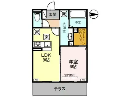 ブレグレース(1LDK/3階)の間取り写真