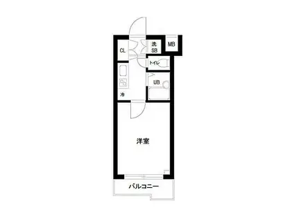 ルーブル恵比寿サウスガーデン(1K/4階)の間取り写真