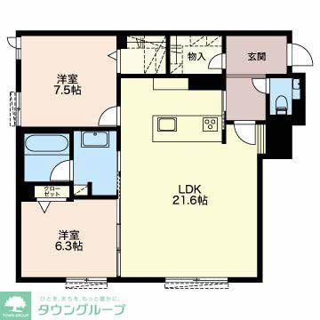 ダイヤモンドヒルズ日向町(2LDK/1階)の間取り写真