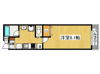 ブライト日根野II(1K/5階)の間取り写真