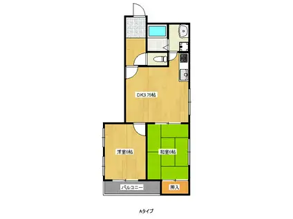 トミー参番館(2DK/3階)の間取り写真