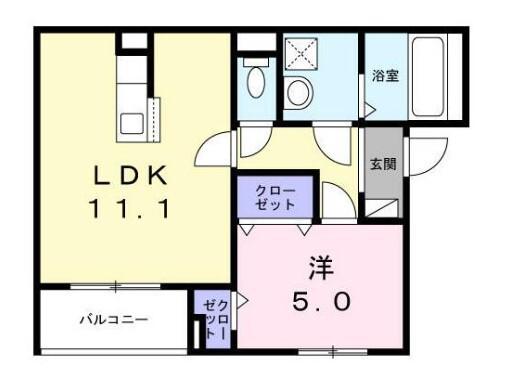 ポルテボヌール本牧(1LDK/3階)の間取り写真