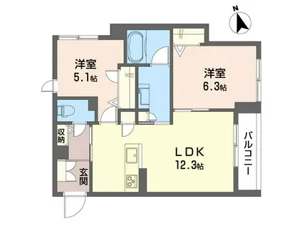 ピステン M(2LDK/3階)の間取り写真