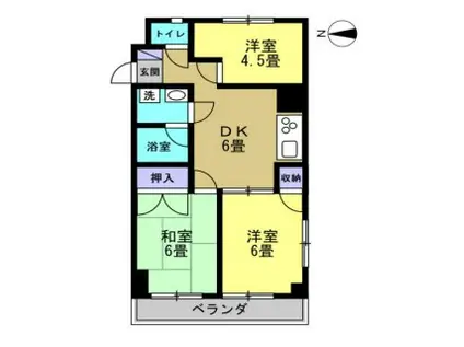 リアライズ葛西駅前II(3DK/6階)の間取り写真