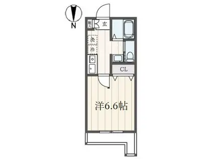 横浜鎌谷フラット(1K/1階)の間取り写真