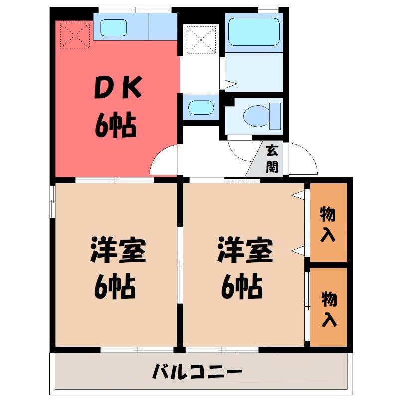 アージュ II(2DK/2階)の間取り写真