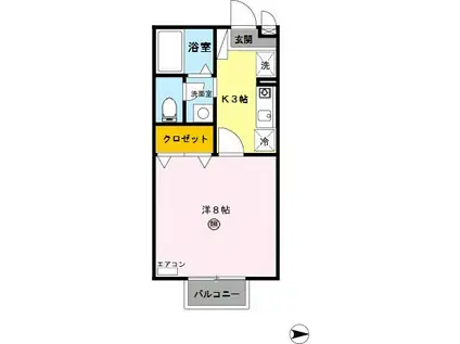 ソレイユ・オーミ(1K/1階)の間取り写真