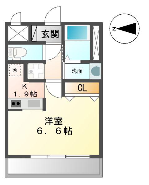 アルメール(1K/1階)の間取り写真