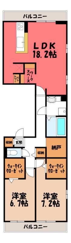 MAISOND ERABLE(2SLDK/3階)の間取り写真