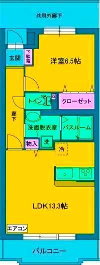 グリーングラスN(1LDK/2階)の間取り写真
