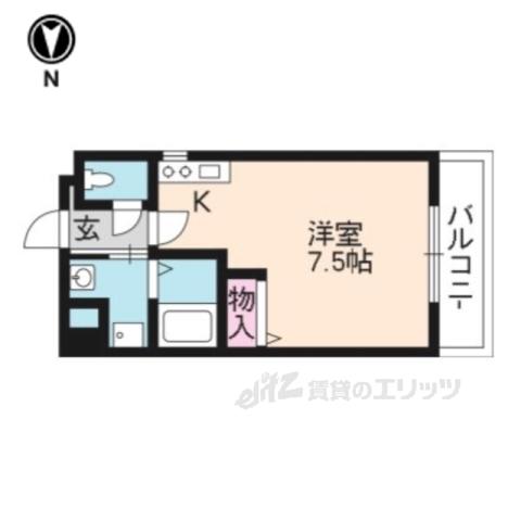 TIMUR九条(1K/7階)の間取り写真
