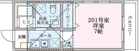 立石アパート(1K/1階)の間取り写真