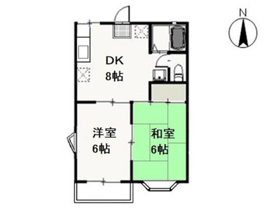 シャトレイーストA(2DK/1階)の間取り写真