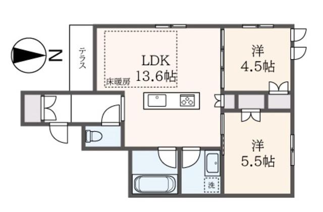 ウエスト SEDONA(2LDK/1階)の間取り写真