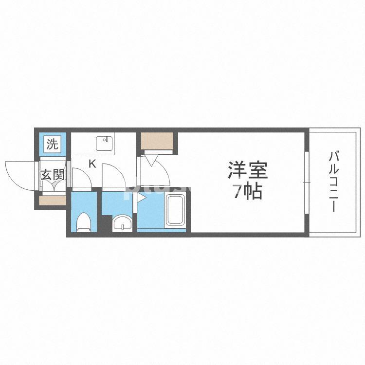 エスリード難波ザ・メゾン(1K/5階)の間取り写真
