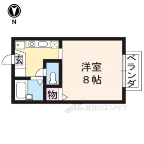 プランタン森(1K/2階)の間取り写真