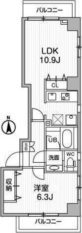 中目黒マンション(ワンルーム/3階)の間取り写真