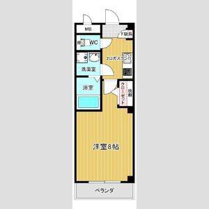 リバーサイド シェル(1K/2階)の間取り写真