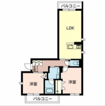ザ フジイ ガーデン A(1LDK/2階)の間取り写真