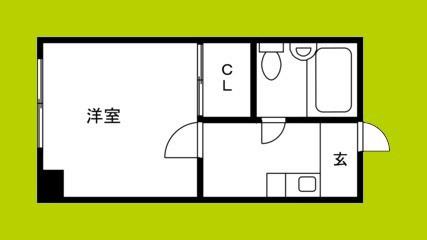 マンションぐっど(1K/6階)の間取り写真