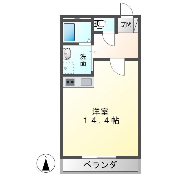 長良川鉄道 関駅(岐阜) 徒歩24分 2階建 築4年(ワンルーム/2階)の間取り写真