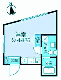 カーサブランシェ武蔵小山(ワンルーム/1階)の間取り写真
