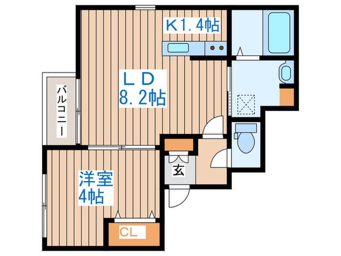 リバティ中島公園(1LDK/5階)の間取り写真