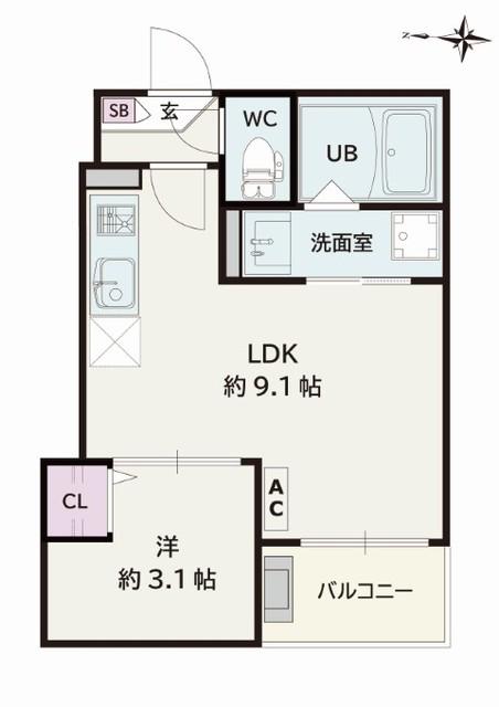 JACK MIYUKIHOMMACHII(1LDK/1階)の間取り写真