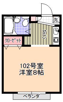 ドルフ20(ワンルーム/1階)の間取り写真