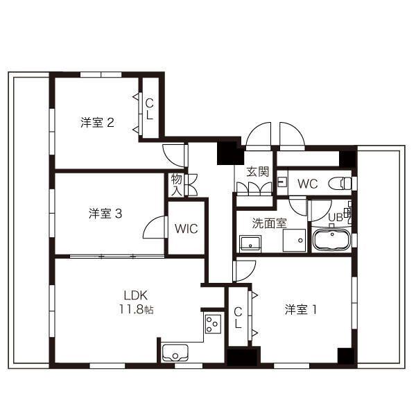 DELCCS東高円寺(3LDK/4階)の間取り写真