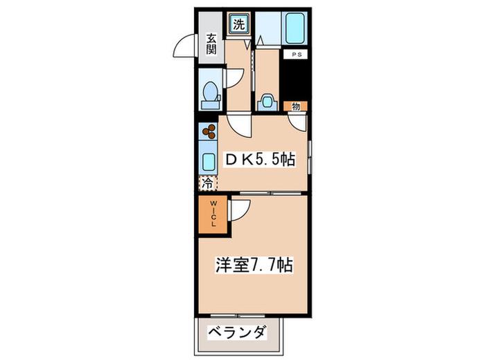 アジル湘南(1DK/2階)の間取り写真