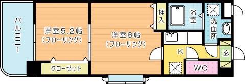 木下鉱産ビルIII(2K/11階)の間取り写真