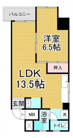 第1吉岡ビル(1LDK/3階)の間取り写真