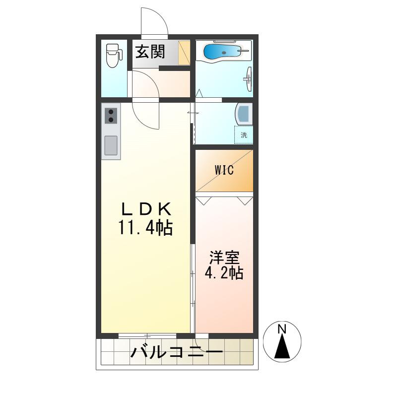 ボルツI(1LDK/3階)の間取り写真