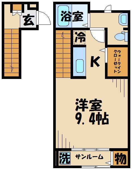 アライブ 国立(1K/2階)の間取り写真