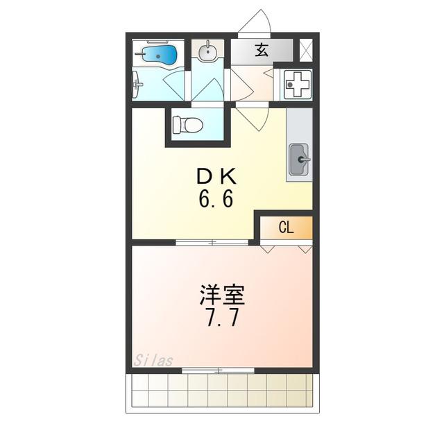ボナール鳳南(1DK/1階)の間取り写真
