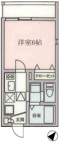 UNISON神宮前(1K/1階)の間取り写真