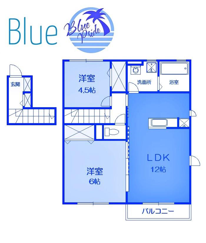 和 弐番館(3LDK/2階)の間取り写真