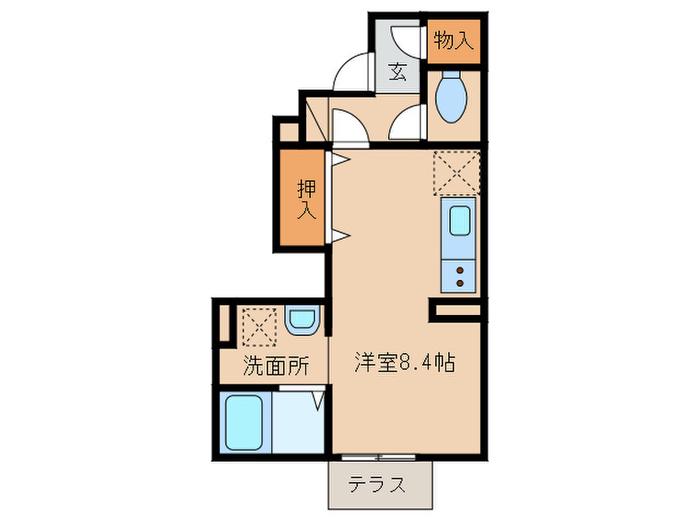 シャンツェ未来(ワンルーム/1階)の間取り写真