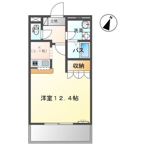 アンベリール(1K/2階)の間取り写真