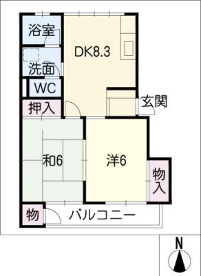 コーポ大光(2DK/1階)の間取り写真
