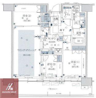 グランドメゾン新梅田タワー THE CLUB RESIDENCE(3LDK/33階)の間取り写真