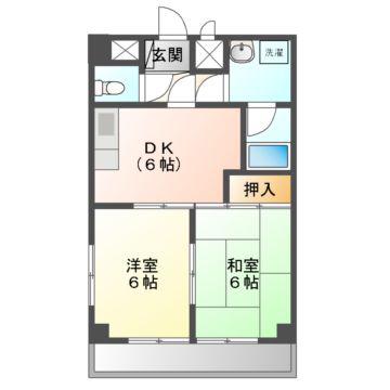 エルグランデ味美(2DK/4階)の間取り写真