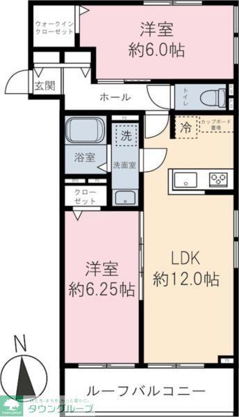 新町6丁目パレス(2LDK/2階)の間取り写真