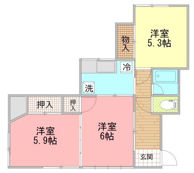 JR御殿場線 御殿場駅 徒歩6分 2階建 築38年(3K/2階)の間取り写真