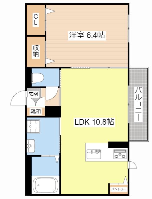 シャーメゾンリーリエ(1LDK/1階)の間取り写真