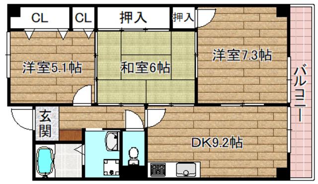 ラフォーレ南平台(3LDK/3階)の間取り写真